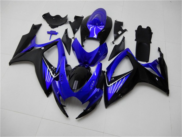 Carénages Moto Suzuki GSXR 600/750 2006-2007 - Bleu Noir Brillant