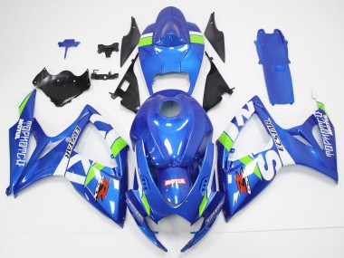 Acheter Carénages Moto Suzuki GSXR 600/750 2006-2007 - Bleu Blanc Vert Rouge