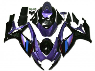 Acheter Carénages Moto Suzuki GSXR 600/750 2006-2007 - Violet Bleu Noir Brillant Bande