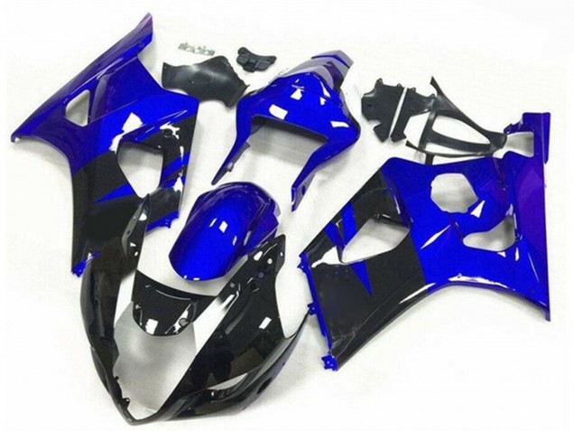 Carénages Moto Suzuki GSXR 1000 2003-2004 - Bleu Noir Brillant Bande