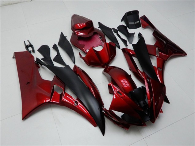 Kits Carénage Moto Yamaha YZF R6 2006-2007 - Rouge Noir Mat