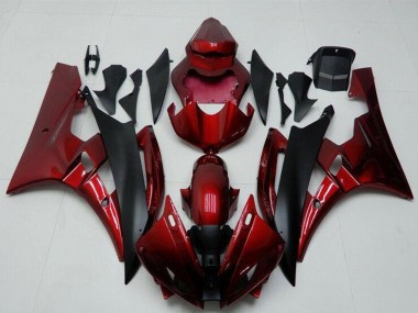 Acheter Kits Carénage Moto Yamaha YZF R6 2006-2007 - Rouge Noir Mat