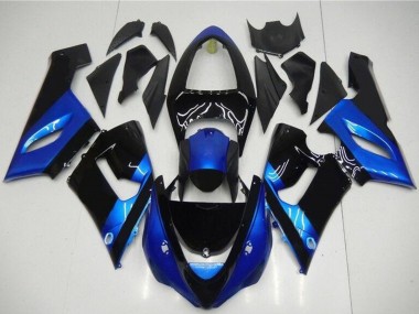 Acheter Kits Carénage Moto Kawasaki ZX6R 2005-2006 - Bleu Noir Brillant