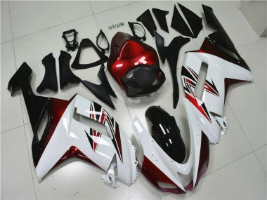 Acheter Carénages Moto Kawasaki ZX6R 2007-2008 - Blanc Noir Rouge