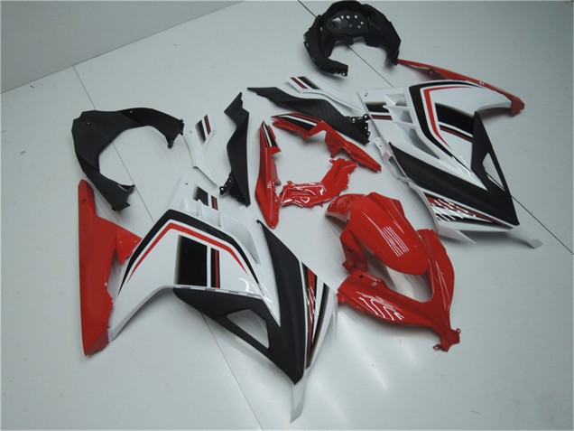 Carénages Moto Kawasaki Ninja 300 EX300R 2013-2017 - Blanc Rouge Noir