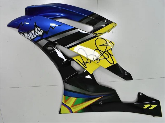 Carénages Moto Yamaha YZF R6 2006-2007 - Bleu Jaune Noir Brillant Requin