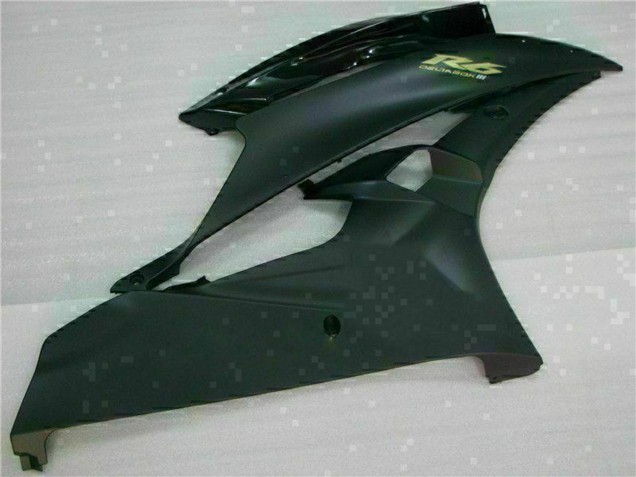 Carénages Moto Yamaha YZF R6 2006-2007 - Noir Brillant Noir Mat Or Décalque
