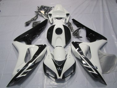 Acheter Carénages Moto Honda CBR1000RR 2006-2007 - Blanc Noir Brillant OEM Style No Décalque