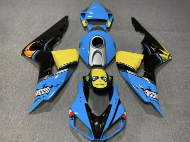 Acheter Carénages Moto Honda CBR1000RR 2006-2007 - Bleu Clair Jaune Argent Noir Brillant Requin