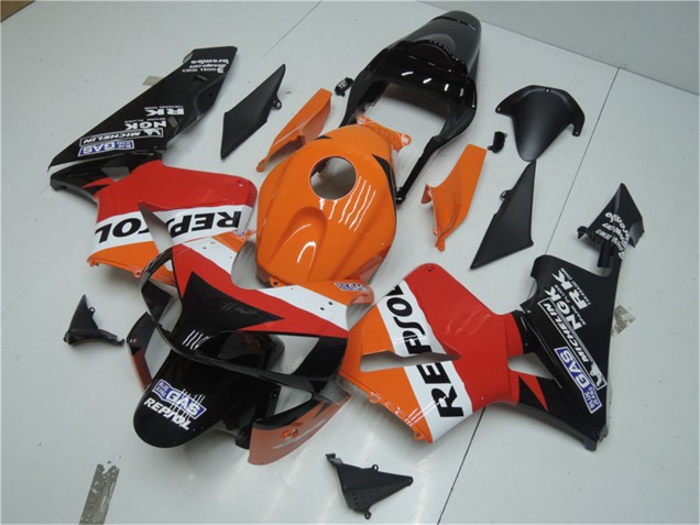 Kits Carénage Moto Honda CBR600RR 2003-2004 - Orange Blanc Rouge Noir Brillant Repsol