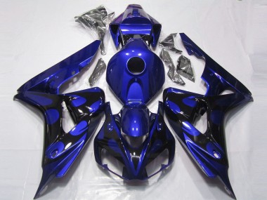 Acheter Carénages Moto Honda CBR1000RR 2006-2007 - Bleu Noir Brillant Flamme