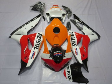Acheter Carénages Moto Honda CBR1000RR 2006-2007 - Orange Blanc Rouge Noir Brillant Repsol HRC