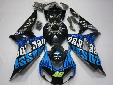 Acheter Carénages Moto Honda CBR1000RR 2006-2007 - Noir Brillant Bleu Rossi 46