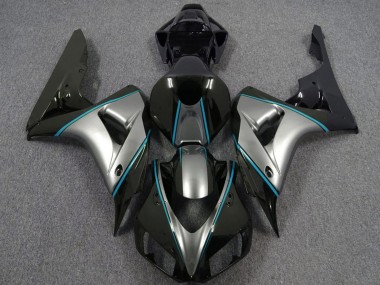 Acheter Carénages Moto Honda CBR1000RR 2006-2007 - Argent Bleu Noir Brillant Rayures
