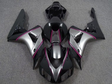 Acheter Carénages Moto Honda CBR1000RR 2006-2007 - Argent Rose Noir Brillant Rayures