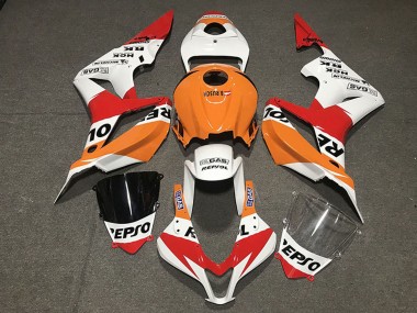 Acheter Carénage Moto Honda CBR600RR 2007-2008 - Orange Blanc Rouge Noir Brillant Repsol Style