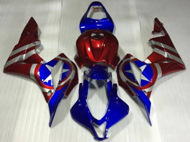 Acheter Carénages Moto Honda CBR600RR 2007-2008 - Rouge Argent Bleu Captain America