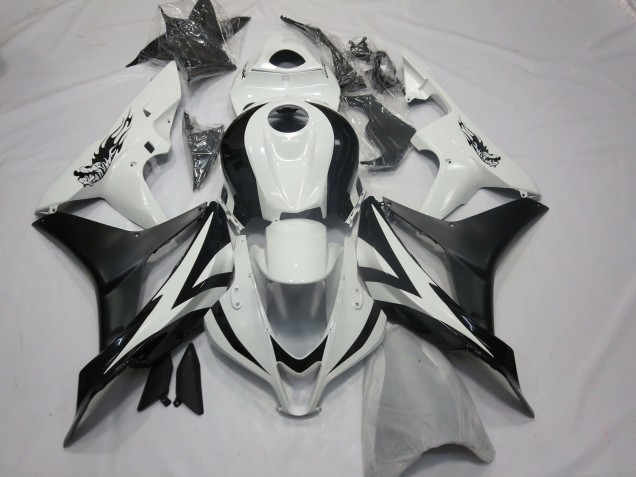 Carénages Moto Honda CBR600RR 2007-2008 - Blanc Noir Mat OEM Style