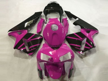 Acheter Carénages Moto Honda CBR600RR 2003-2004 - Rose Vif Noir Brillant OEM Style