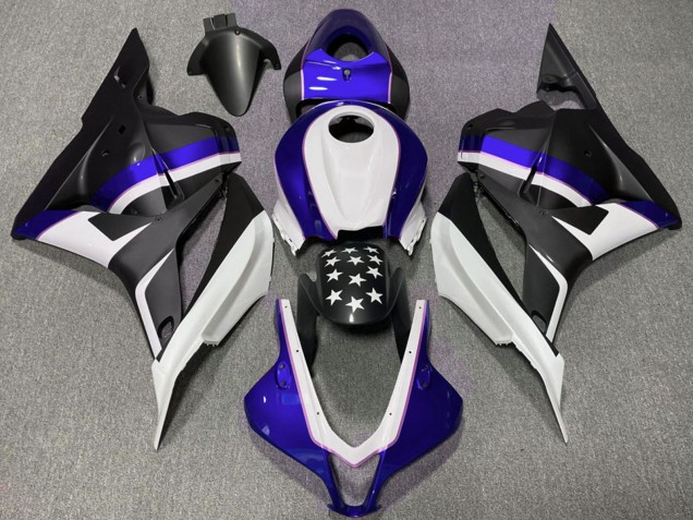 Carénages Moto Honda CBR600RR 2009-2012 - Bleu Foncé Noir Mat Étoile