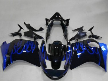 Acheter Carénages Moto Honda CBR1100XX Blackbird 1996-2007 - Noir Brillant Bleu Flamme