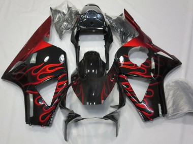 Acheter Carénages Moto Honda CBR954RR 2002-2003 - Noir Brillant Rouge Flamme
