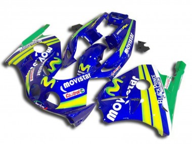 Acheter Carénages Moto Honda CBR250RR 1990-1998 - Bleu Jaune Vert MoviStar Rouge Castrol