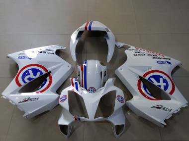 Acheter Carénages Moto Honda VFR 800 2002-2013 - Blanc Bleu Rouge Personnalisé R