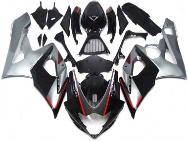 Acheter Carénages Moto Suzuki GSXR 1000 2005-2006 - Noir Brillant Argent Rouge