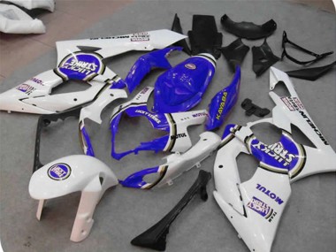 Acheter Carénages Moto Suzuki GSXR 1000 2005-2006 - Blanc Bleu Lucky Strike