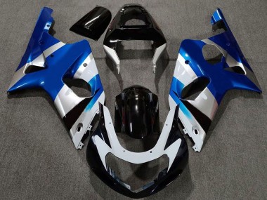 Acheter Carénages Moto Suzuki GSXR 1000 2000-2002 - Bleu Argent Noir Brillant OEM Style