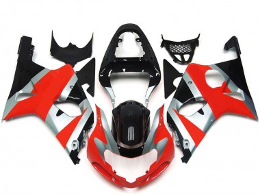 Acheter Carénages Moto Suzuki GSXR 1000 2000-2002 - Argent Rouge Noir Brillant OEM Style