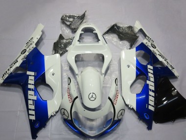 Acheter Carénages Moto Suzuki GSXR 1000 2000-2002 - Blanc Bleu Jordan