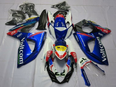 Acheter Carénages Moto Suzuki GSXR 1000 2009-2016 - Blanc Bleu Jaune Rouge Voltcom 22