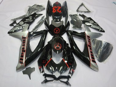 Acheter Carénages Moto Suzuki GSXR 600 / GSXR 750 2008-2010 - Noir Brillant Argent Rouge Jordan 23