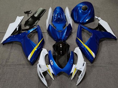Acheter Carénages Moto Suzuki GSXR 600 / GSXR 750 2006-2007 - Blanc Bleu Jaune Noir