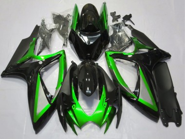 Acheter Carénage Moto Suzuki GSXR 600 / GSXR 750 2006-2007 - Vert Noir Brillant Noir Mat