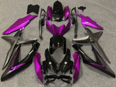 Acheter Carénages Moto Suzuki GSXR 600 / GSXR 750 2008-2010 - Rose Noir Brillant Noir Mat