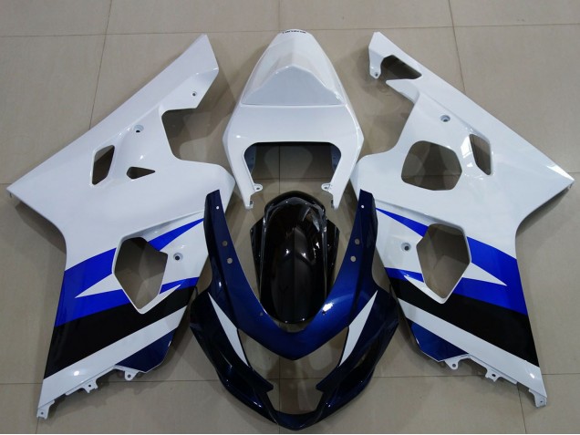 Carénage Moto Suzuki GSXR 600 / GSXR 750 2004-2005 - Blanc Bleu Noir Brillant