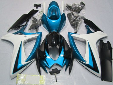 Acheter Carénages Moto Suzuki GSXR 600 / GSXR 750 2006-2007 - Blanc Bleu Noir Brillant