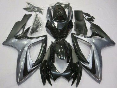 Acheter Carénages Moto Suzuki GSXR 600 / GSXR 750 2006-2007 - Argent Noir Brillant Noir Mat