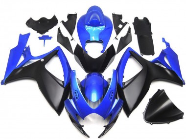 Acheter Carénages Moto Suzuki GSXR 600 / GSXR 750 2006-2007 - Bleu Noir Mat Personnalisé OEM Style