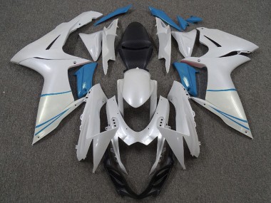 Acheter Carénages Moto Suzuki GSXR 600 / GSXR 750 2011-2024 - Blanc Bleu Perle Clair
