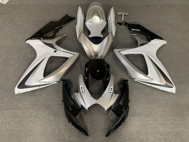 Acheter Carénages Moto Suzuki GSXR 600 / GSXR 750 2006-2007 - Argent Blanc Noir Brillant OEM Style