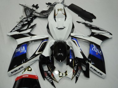Acheter Carénages Moto Suzuki GSXR 600 / GSXR 750 2006-2007 - Blanc Bleu Noir Brillant Viru