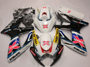 Acheter Carénages Moto Suzuki GSXR 600 / GSXR 750 2006-2007 - Blanc Rouge Bleu Jaune Dark Dog X 76 BRUX