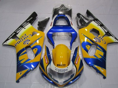 Acheter Carénages Moto Suzuki GSXR 600 / GSXR 750 2001-2003 - Jaune Bleu Blanc Corona Motul