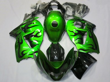 Acheter Carénage Moto Suzuki GSXR 1300 1996-2007 - Vert Noir Flamme
