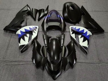 Acheter Carénages Moto Kawasaki ZX10R 2004-2005 - Noir Mat Bleu Foncé Requin