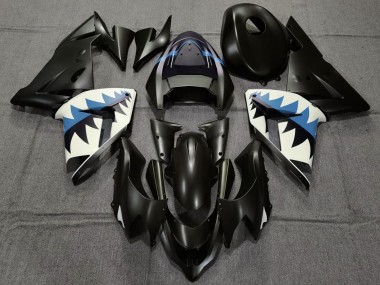 Acheter Carénages Moto Kawasaki ZX10R 2004-2005 - Noir Mat Bleu Clair Requin